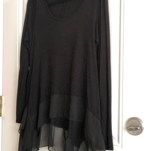 Black Top with Sheer Bottom